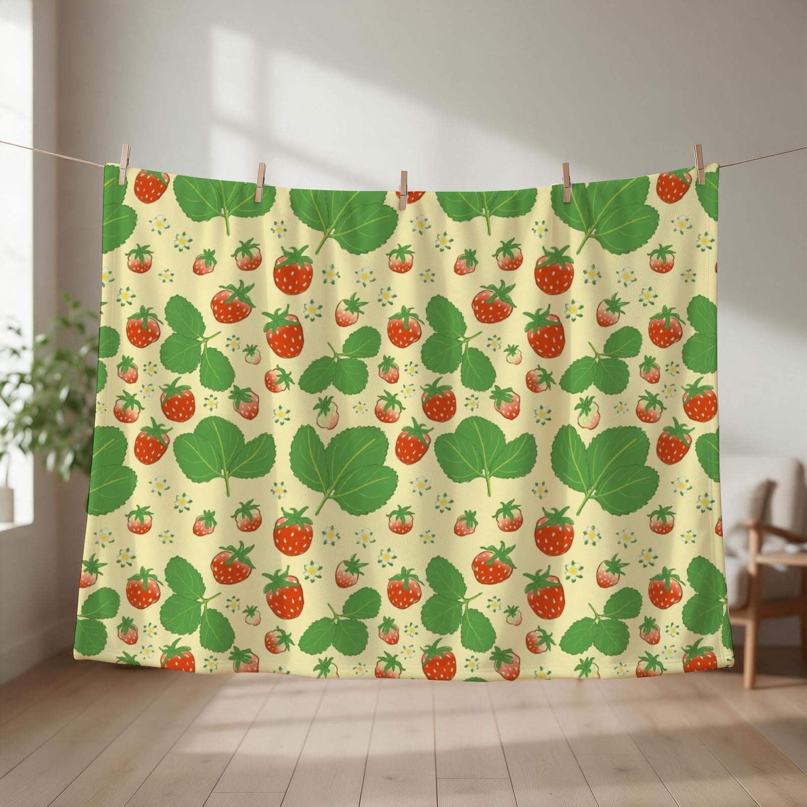 Anime Cosplay Idea - Vintage strawberry pattern Throw Blanket cosplay