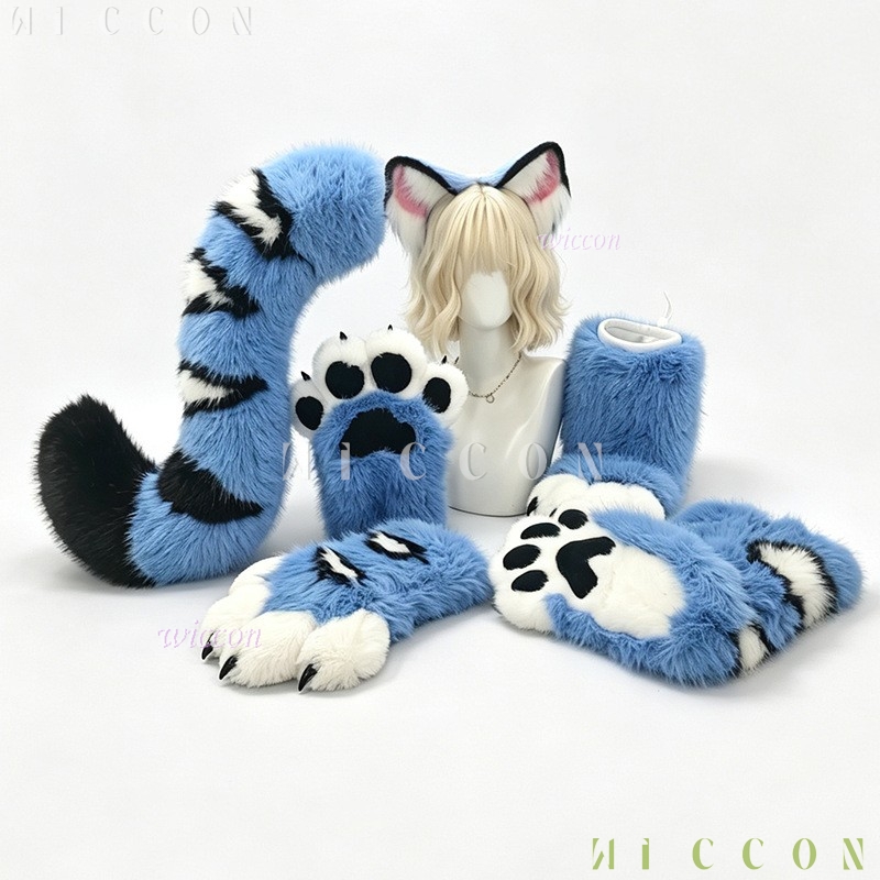Derpyy Blue Tiger Fursuit Ears - đánh giá và giá Anime Cosplay Ladies
